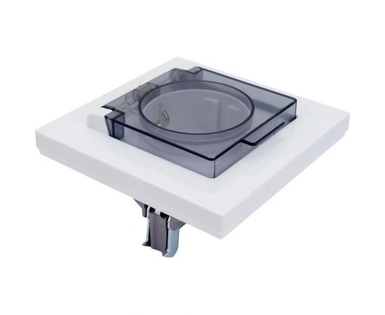 Одноместная розетка с прозрачной крышкой UNIVersal серия афина с/з, с/у, 16а, 220в, белая еврослот A0030 – изображение 5