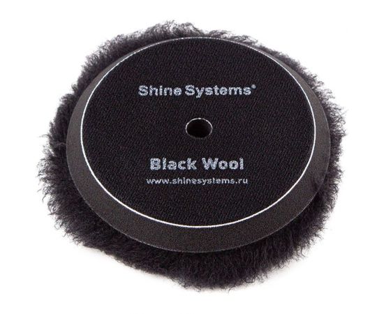 Полировальный круг из черного меха Black Wool Pad 125 мм Shine systems SS623 