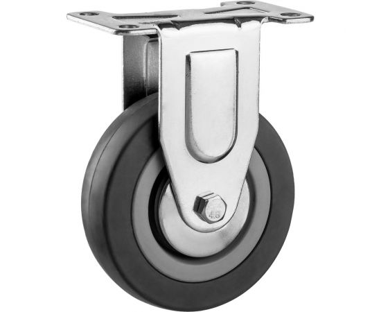 Колесо неповоротное (100 мм; г/п 65 кг; резина/полипропилен) ЗУБР 30956-100-F 