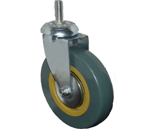 Колесо поворотное с болтом зеленая резина (М12; 75 мм) MFK-TORG 3062075-M12-LT 