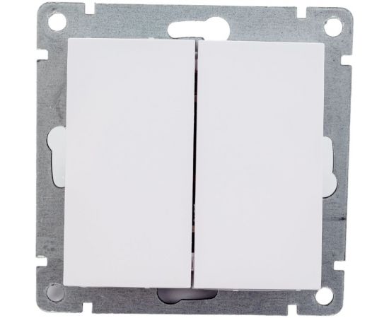 Двухклавишный выключатель UNIVersal серия афина, с/у, 10а, 220в, белый еврослот A0023 