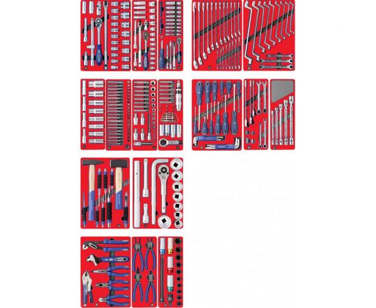 Набор инструментов для тележки МАСТАК МАСТЕР 11 ложементов, 205 предметов 5-00205 