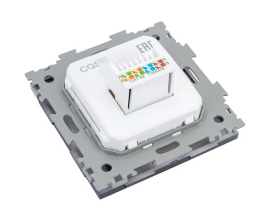 Компьютерная розетка CGSS RJ45 кат. 5e одинарная, черная Практика PL-W201C-BCM – изображение 2