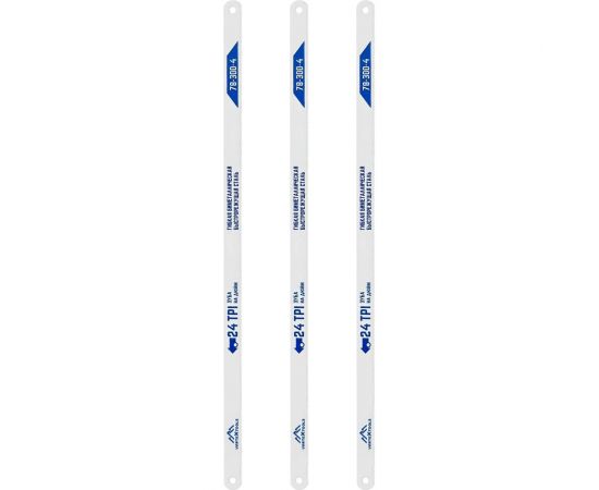 Полотно по металлу (3 шт.; 300 мм; HI-Q сталь; 24tpi) vertextools 78-300-4 – изображение 2