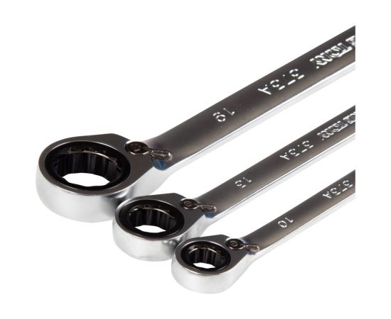 Набор комбинированных трещоточных ключей KING TONY 8-24 мм, чехол из теторона, 12 предметов 122A12MRN – изображение 2