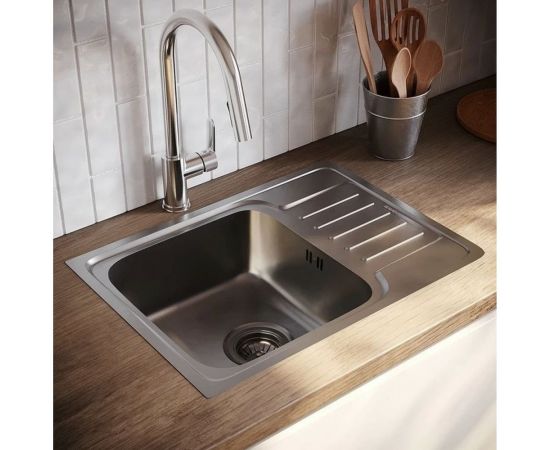 Мойка IDDIS Sound нержавеющая сталь, шелк, с крылом, 605x440x180 SND60SDi77 – изображение 2