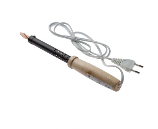 Паяльник с деревянной рукояткой ЭРА ЭПСН 230 В, 100 Вт PLR01100W Б0046955 – изображение 2