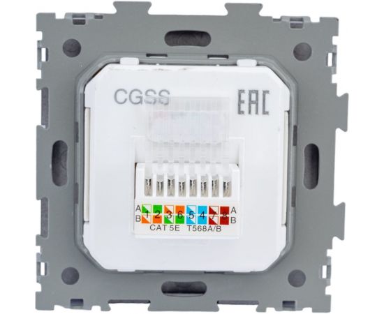 Компьютерная розетка CGSS RJ45 кат. 5e одинарная, черная Практика PL-W201C-BCM – изображение 3