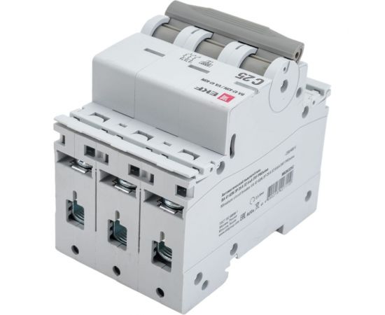 Автоматический выключатель EKF 3P 25А (C) 6кА ВА 47-63N PROxima M636325C – изображение 3