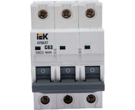 Автоматический выключатель IEK ARMAT M06N 3P C 63А AR-M06N-3-C063 – изображение 3