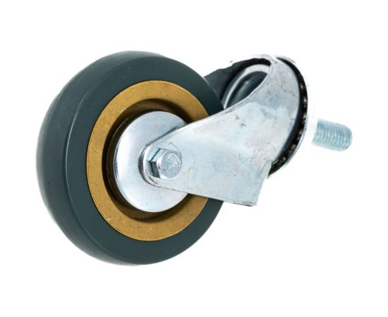 Колесо поворотное с болтом зеленая резина (М12; 75 мм) MFK-TORG 3062075-M12-LT – изображение 3