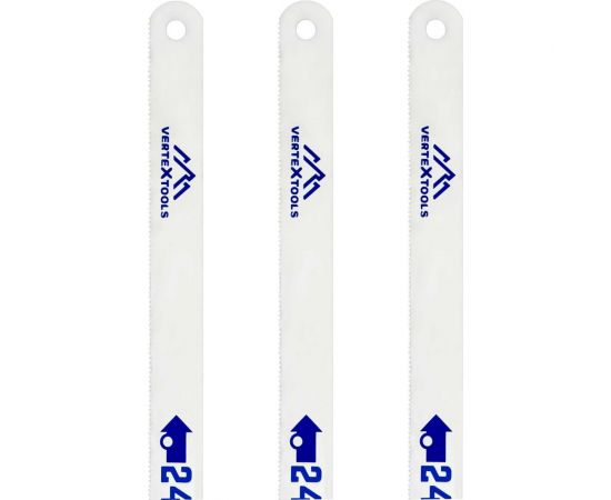 Полотно по металлу (3 шт.; 300 мм; HI-Q сталь; 24tpi) vertextools 78-300-4 – изображение 3