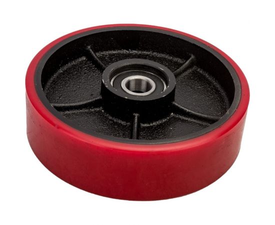 Колесо для гидравлической тележки 180хS50 мм, PU, c подшипником WILMART 325(180)polb – изображение 3