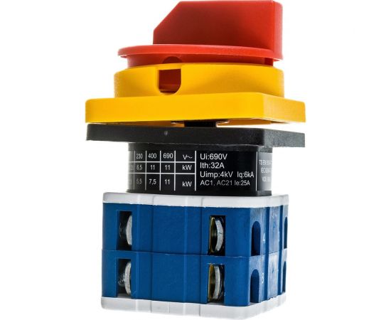 Двухпозиционный переключатель Emas аварийного типа 0-1, 25А, 400В PSA025AK441E – изображение 3