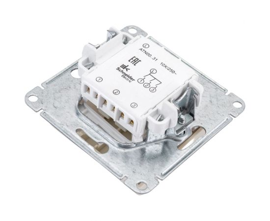 3-клавишный выключатель Schneider Electric AtlasDesign Бежевый сх.1+1+1, 10АХ, механизм SE ATN000231 – изображение 4