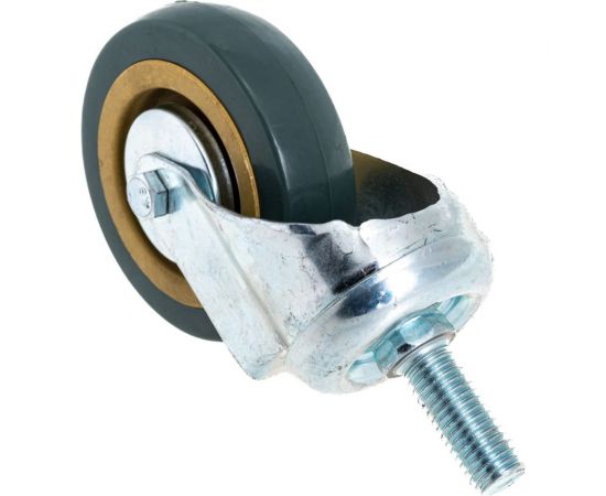 Колесо поворотное с болтом зеленая резина (М12; 75 мм) MFK-TORG 3062075-M12-LT – изображение 4