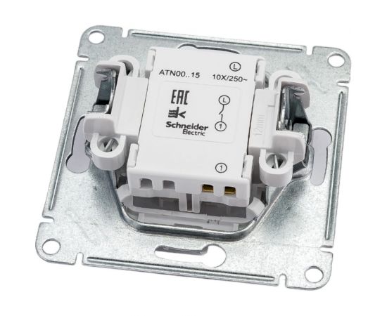 1-клавишный выключатель Schneider Electric AtlasDesign Белый с самовозвратом, сх.1, 10АХ, механизм SE ATN000115 – изображение 4