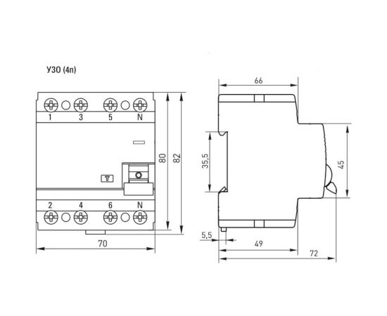 Электромеханическое селективное устройство защитного отключения EKF 4P 80А/300мА PROxima SQelcb-4-80-300S-em-pro – изображение 4