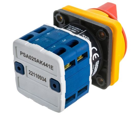 Двухпозиционный переключатель Emas аварийного типа 0-1, 25А, 400В PSA025AK441E – изображение 4