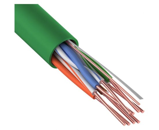 Кабель витая пара UTP REXANT CAT 5e, нг(А)-LSLTx, 4x2х0,52мм, 24AWG зеленый, 305м 01-0061 