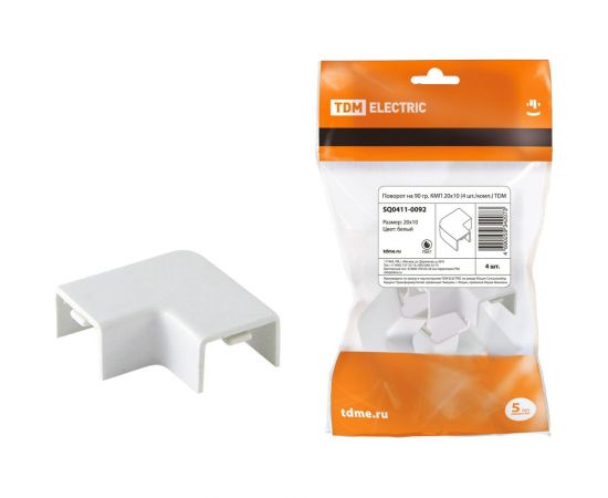 Поворот на 90 градусов TDM КМП 20x10 (4 шт./комп.) SQ0411-0092 