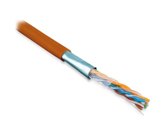 Кабель витая пара Hyperline FUTP4-C5E-S24-IN-LSZH-OR-305 (305 м) F/UTP, категория 5e, 4 пары 45528 