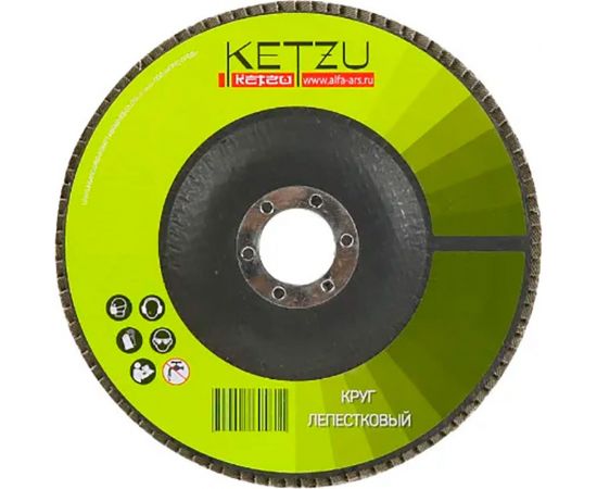 Круг лепестковый (125x22 мм, Р 80, 10 шт) KETZU 760488 