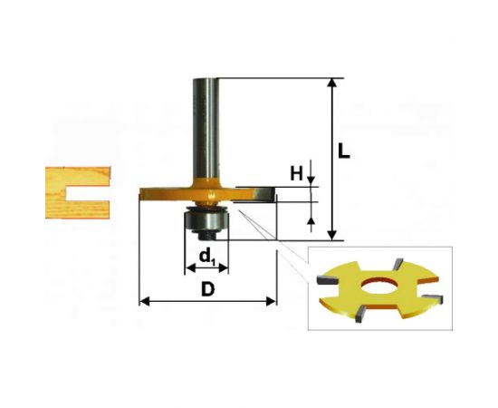 Фреза кромочная фальцевая (50,8х6х67 мм; хвостовик 12 мм) Энкор 10568 