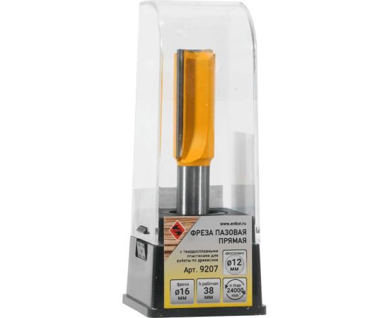 Фреза пазовая прямая 16x38 мм, хвостовик 12 мм Энкор 9207 – изображение 3
