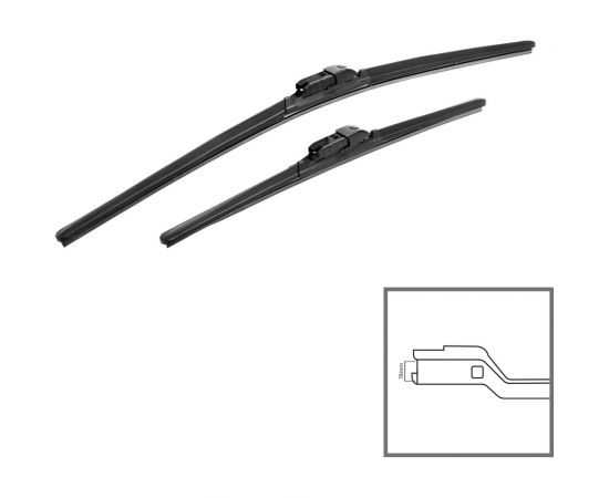 Комплект щёток стеклоочистителя HYBRID 2 шт 60 см и 48 см + адаптер TOP LOCK 2 шт Heyner 020240 – изображение 3