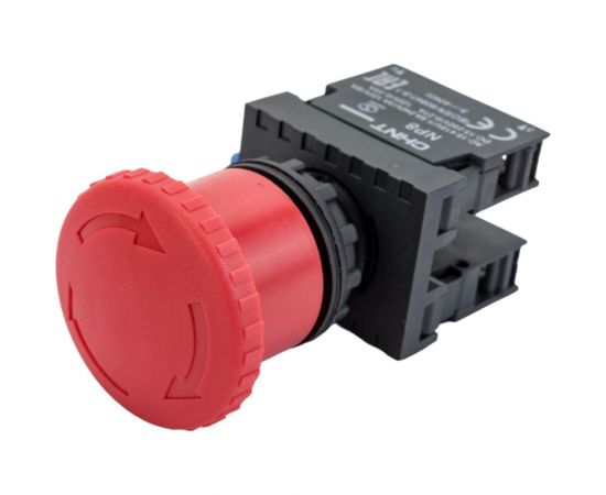 Кнопка управления CHINT "Грибок" d40мм с фиксацией NP8-11ZS/14 красн. 1НО+1НЗ IP65 (R) 667129 – изображение 3