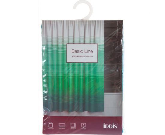 Штора для ванной комнаты IDDIS 200*200 см, полиэстер, Blue Horizon 301P20RI11 – изображение 3