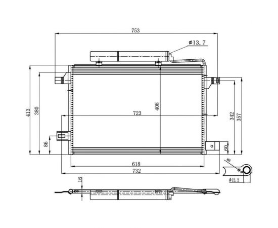 Радиатор кондиционера для автомобилей Mercedes-Benz A /B LUZAR LRAC 1520 – изображение 3