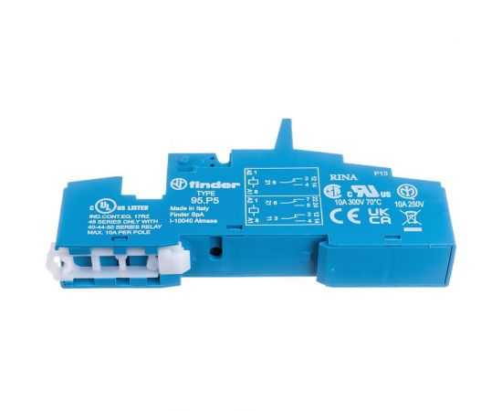 Розетка Finder с клеммами push-in для реле 40.51, 40.52, 40.61, 40.62, 44.52, 44.62 и мод, 95P5SMA – изображение 3