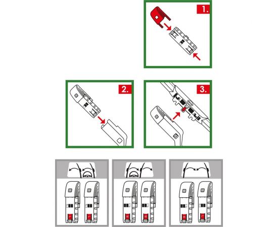 Комплект щёток стеклоочистителя HYBRID 2 шт 60 см и 48 см + адаптер TOP LOCK 2 шт Heyner 020240 – изображение 5
