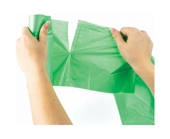 Мешки биоразлагаемые в рулоне для мусора 35 л, зеленые, 20 шт, ПНД, 11 мкм, 50x60 см ЛЮБАША 608098 – изображение 5