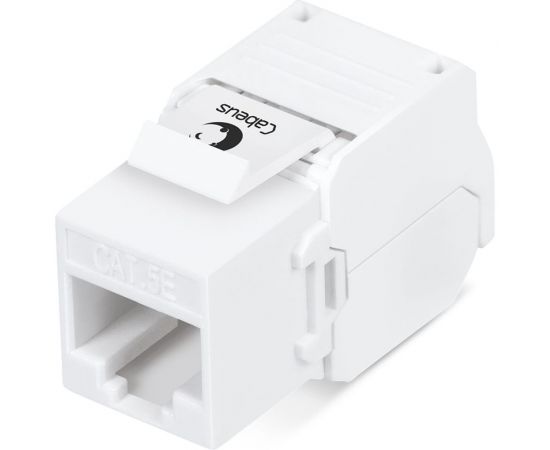 Вставка Keystone Cabeus Jack RJ-45(8P8C), 180 градусов, категория 5e, без инструмента Toolless, белая KJ-RJ45-Cat.5e-180-Toolless 