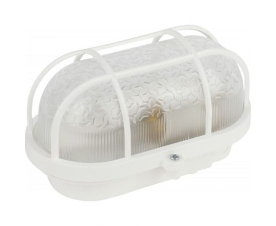 Светильник ЭРА НБП 0160002 с решеткой Евро пластик/стекло, IP53, E27, max 60Вт, 184x115x90, овал, белый Б0052015 