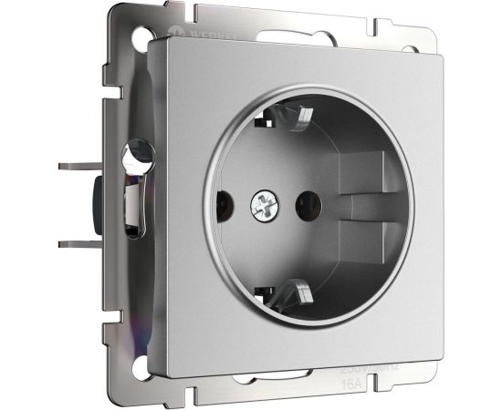 Розетка WERKEL с заземлением серебряный матовый a063612 