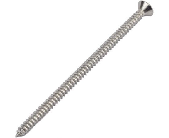 Нержавеющий саморез с потайной головкой KREPFIELD 4,2x80 мм, DIN 7982, А2, крестообразный шлиц PH, 40 шт. 7982А2САМОРЕЗ4.2X80-40 