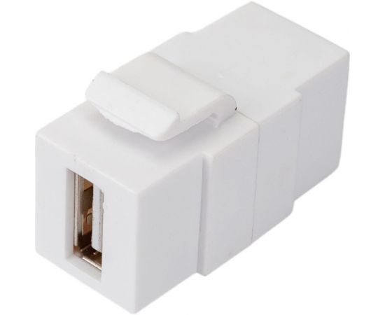 Вставка LANMASTER Keystone USB 2.0, тип A, мама-мама, 180 градусов, белая LAN-OK-USB20-AA/V-WH 