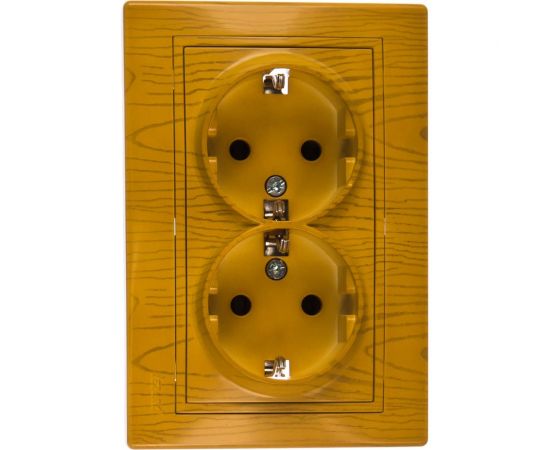 Розетка Lezard, MIRA, двойная, с/з, керамика, ольха, 701-0701-127 