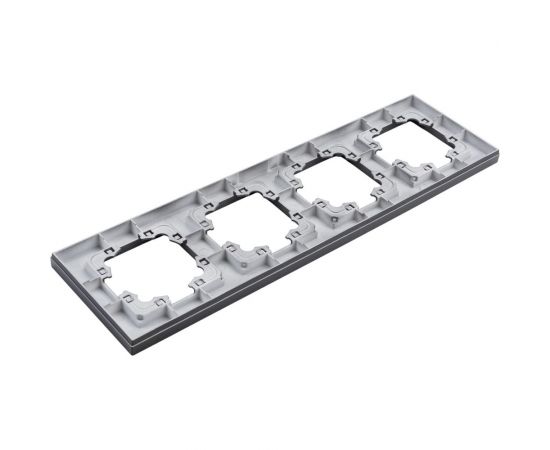 Четырехместная горизонтальная рамка UNIVersal серия афина графит еврослот A0046-Gr – изображение 2