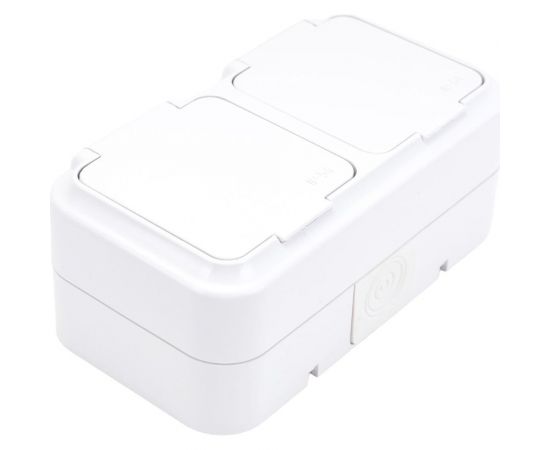 2-местная розетка Bylectrica ОУ с заземлением, IP44, серия Прочие изделия, белый, РА16-213 – изображение 2