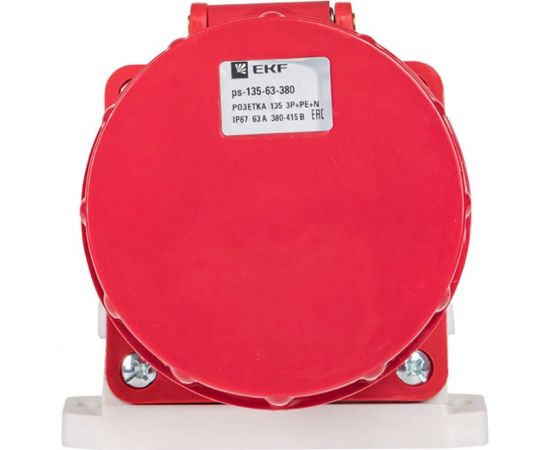 Кабельная розетка EKF 63А 3Р+N+Е IP44 на поверхность 380В 135 ЭКФ ps-135-63-380 – изображение 3