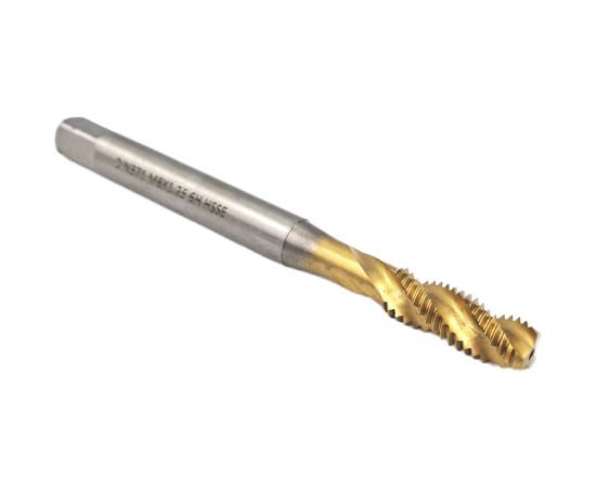 Машинно-ручной метчик TORNERI М 8х1.25 HSSE 6H DIN371 TiN с винтовой канавкой для глухих отверстий 036390 – изображение 3