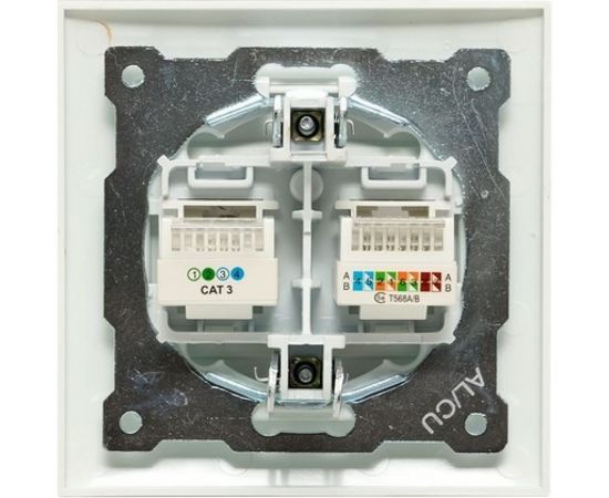 Розетка EKF валенсия RJ-45 RJ11 2-местная белая PROxima EWK02-035-30 – изображение 3