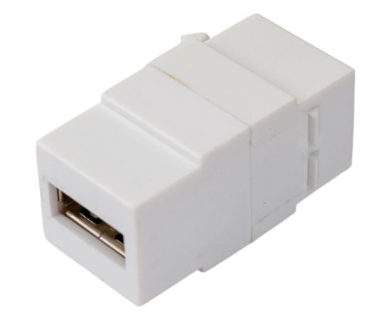 Вставка LANMASTER Keystone USB 2.0, тип A, мама-мама, 180 градусов, белая LAN-OK-USB20-AA/V-WH – изображение 3