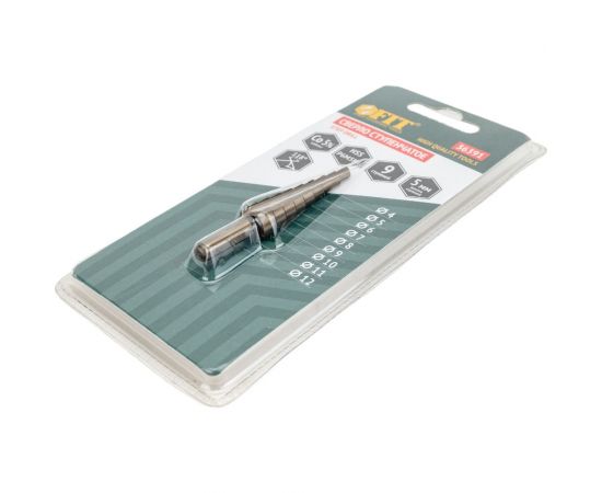 Сверло ступенчатое по металлу HSS Co (4-12 мм; 9 ступеней) FIT 36391 – изображение 3