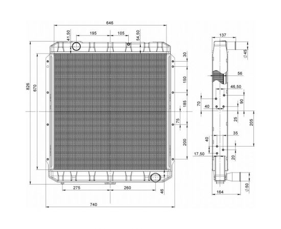 Радиатор охлаждения для автомобилей КАМАЗ 4308 LUZAR LRc 0708b – изображение 3